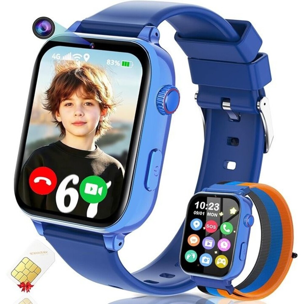 4G Kids Smart Watch with Speedtalk SIM card - Blue
